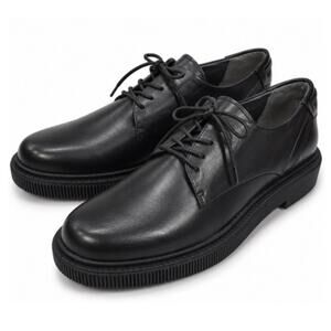 Sarto Black Leather Oxford Shoes Lug Sole Lace Up Womens 11M Platform Derby